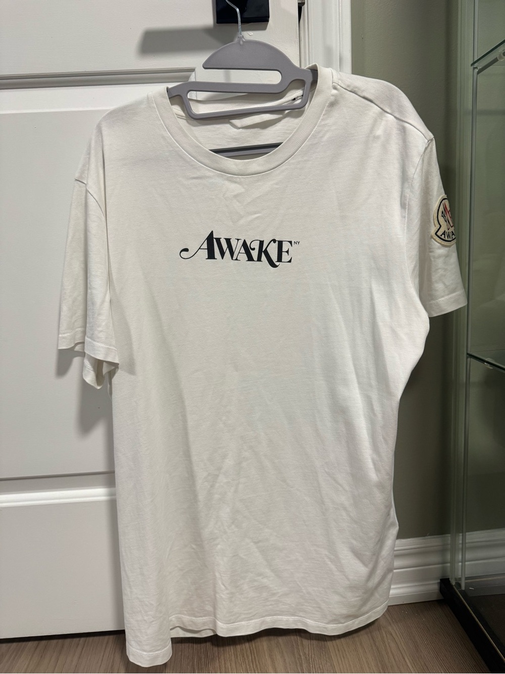 Moncler White Short-Sleeve Logo Tee
